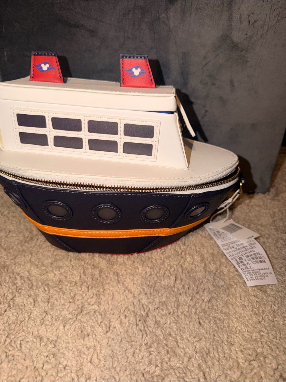 Disney Cruise Line ship Navy, White, Red and Orange Ship Belt Bag - Novelty bag
